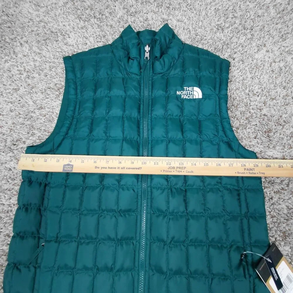 NEW The North Face Thermal Insulation Vest Mens Small Green ThermoBall Full Zip